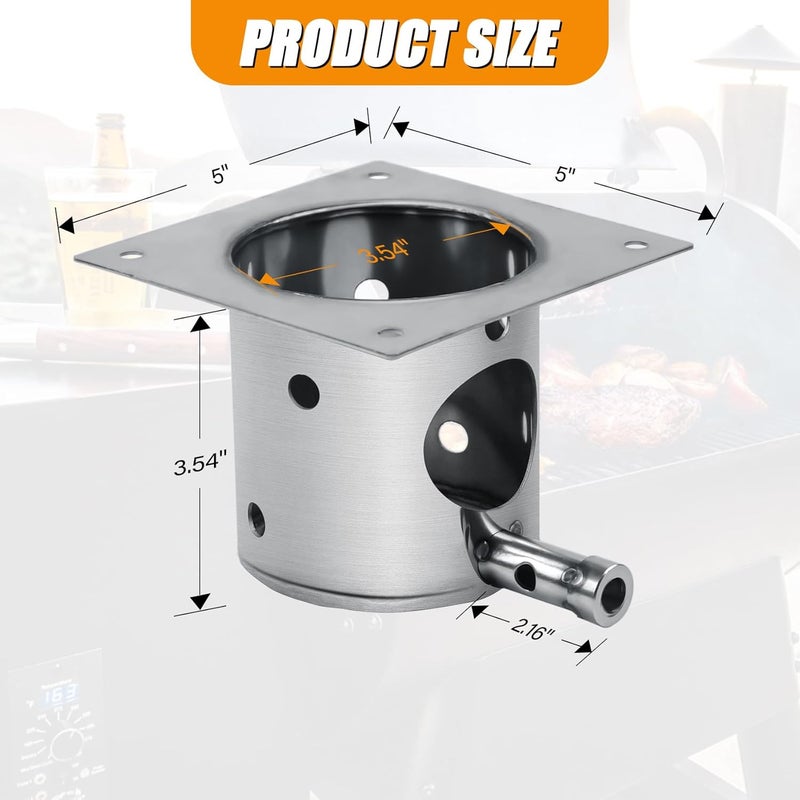 COMVIEE 304 Stainless Steel Fire Burn Pot and Hot Rod Ignitor Kit for Pit Boss, Traeger, Camp Chef Pellet Grills, Upgraded Heavy Duty Burner Pot Replacement Parts with Ash Remover, Screws and Fuse - Image 3